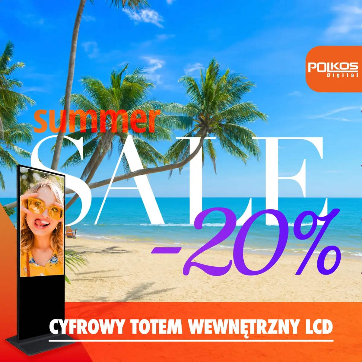 Cyfrowy totem wewnętrzny LCD - promocja -20% Cyfrowy totem wewnętrzny LCD - promocja -20%